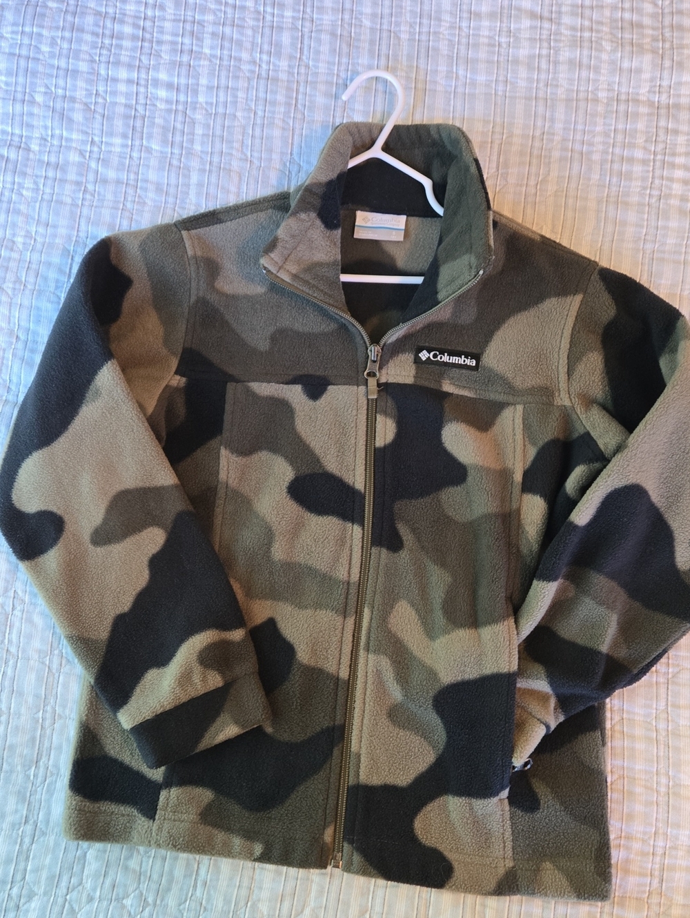 Columbia Kids Camo Fleece Jacket - Olive & Black